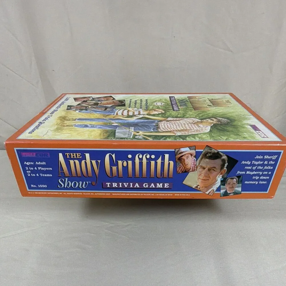 Vintage 1998 Andy Griffith Show Trivia Board Game Talicor Mayberry Complete